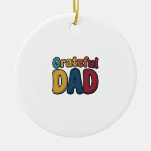 Décoration En Céramique Conception de chemise à lettres bulles rétro Papa