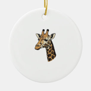 Décoration En Céramique Conception de chemise de portrait de girafe gravur