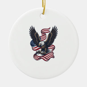Décoration En Céramique Conception de chemise vectorielle aigle patriotiqu