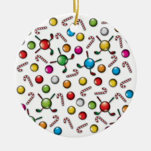 Décoration En Céramique Conception de monogramme de golf de Noël