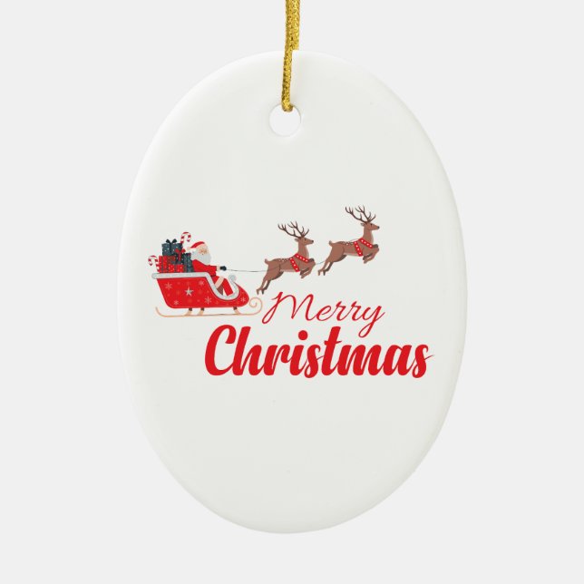 Décoration En Céramique Conception de Noël et rennes (Devant)