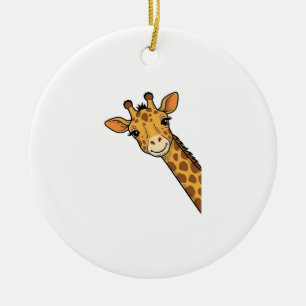 Décoration En Céramique Conception de T-shirt de girafe qui regarde gravur