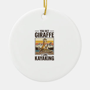 Décoration En Céramique Conception de T-Shirt drôle vintage de kayak giraf