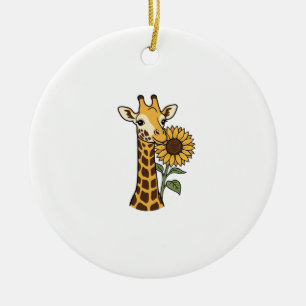 Décoration En Céramique Conception de vecteur de tournesol de girafe vinta