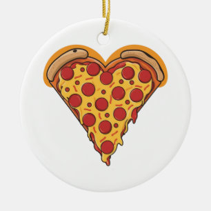 Décoration En Céramique Conception Pepperoni en forme de coeur