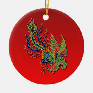 Décoration En Céramique Conception riche chinoise de tatouage de paon sur