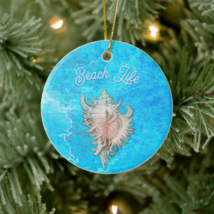 Décoration En Céramique Conch Shell "Beach Life"