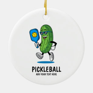 Décoration En Céramique Concombre Personnalisé Mignon Jouant au Pickleball