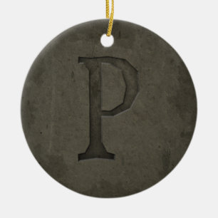 Décoration En Céramique Concrete Monogram Letter P