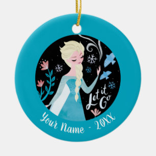 Décoration En Céramique Congelé 2   Aquarelle Elsa "Let It Go"