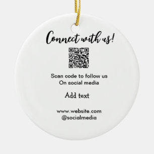 Décoration En Céramique Connectez-vous avec nous scan QR code ajouter e-ma