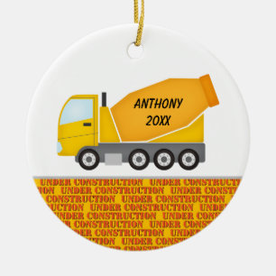 Décoration En Céramique Construction Cement Mixer Personalized  Ornament