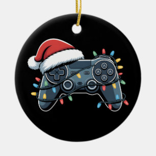 Décoration En Céramique Contrôleur de jeu vidéo Noël Père Noël Gamer Boys