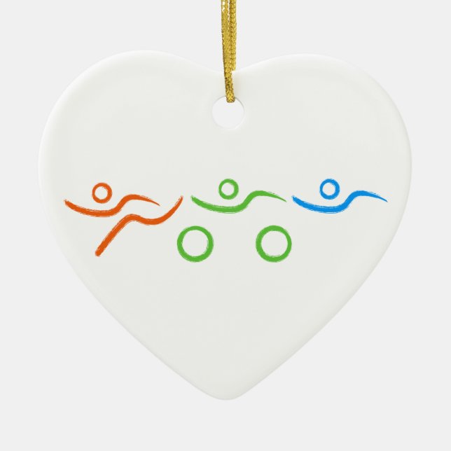 Décoration En Céramique Cool de triathlon et conception unique (Devant)