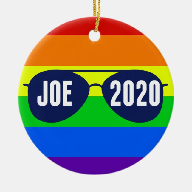 Décoration En Céramique Cool Joe Biden 2020 Lunettes de soleil arc-en-ciel (Devant)