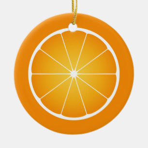 Décoration En Céramique Cool Juicy tranche de fruits orange