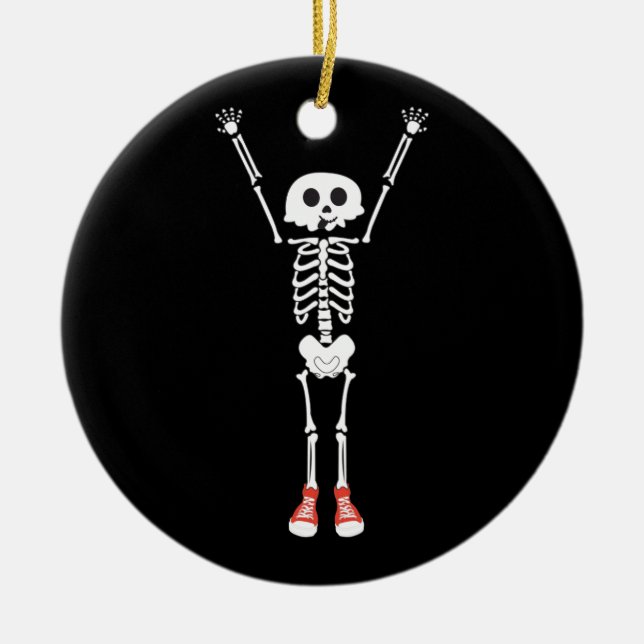 Décoration En Céramique Cool Skeleton Halloween Design (Devant)