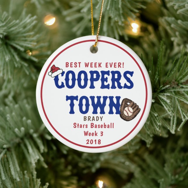 Décoration En Céramique Cooperstown Baseball meilleure semaine jamais Sant (Arbre)