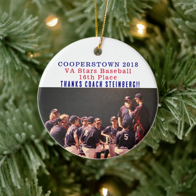 Décoration En Céramique Cooperstown NY Coaches Équipe de baseball cadeau P (Arbre)