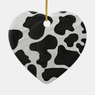 Décoration En Céramique Copie noire et blanche de vache
