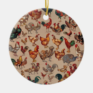Décoration En Céramique Coq de volaille Poulet pays Poulet art vintage