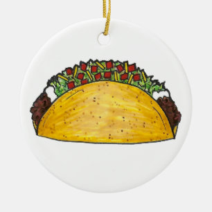 Décoration En Céramique Coquille alimentaire dure mexicaine Taco mardi Tex