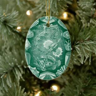 Décoration En Céramique Coquilles et poissons Teleostei vintage par Ernst 