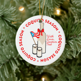 Décoration En Céramique Coquito Season Bottle Puerto Rico Custom Text