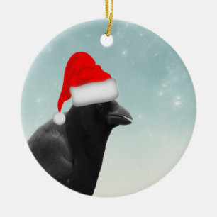 Décoration En Céramique Corbeau de Noël