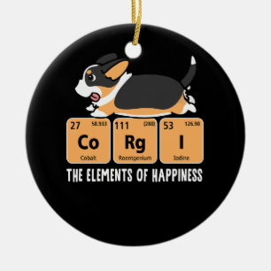 Décoration En Céramique Corgi Noir Les Éléments Du Bonheur Pediotrique Ta