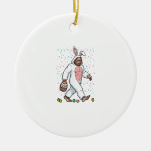 Décoration En Céramique Costume de lapin de Pâques Bigfoot Drôle Sasquatch