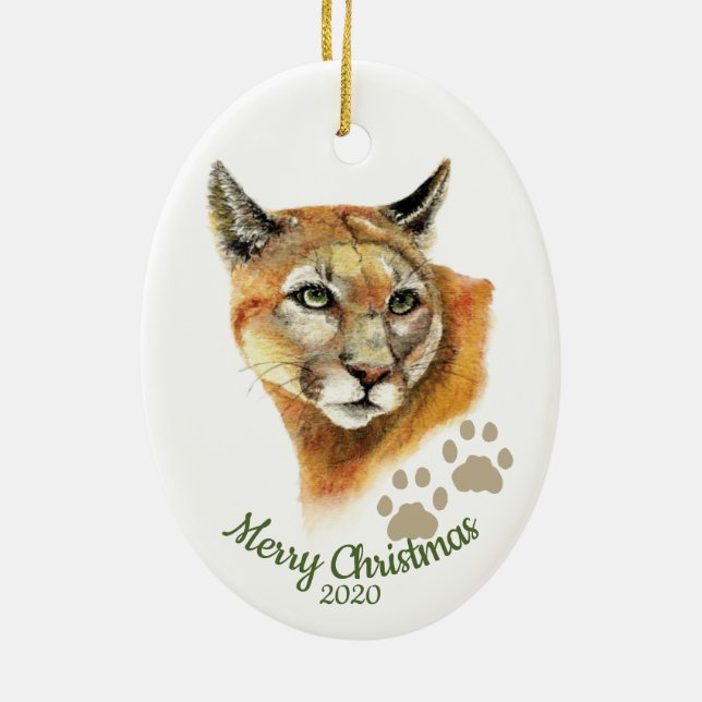 Décoration En Céramique Cougar Animal Cougar Cougar (Dos)