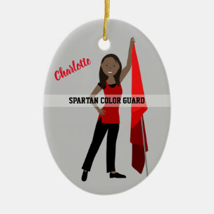 Décoration En Céramique Couleur des cheveux noirs en rouge et noir