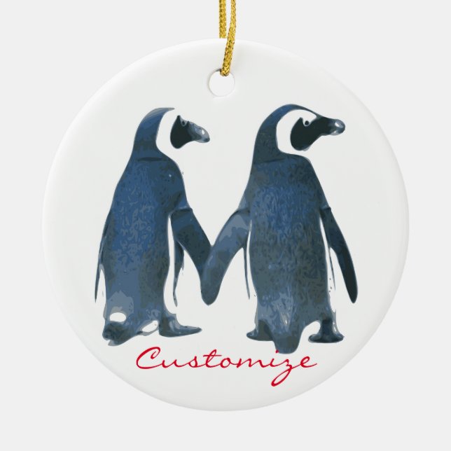 Décoration En Céramique Couple de pingouin Inséparable Thunder_Cove (Devant)