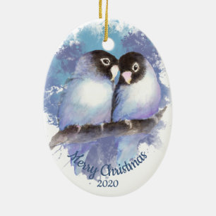 Décoration En Céramique Couple Inséparable de Noël personnalisé