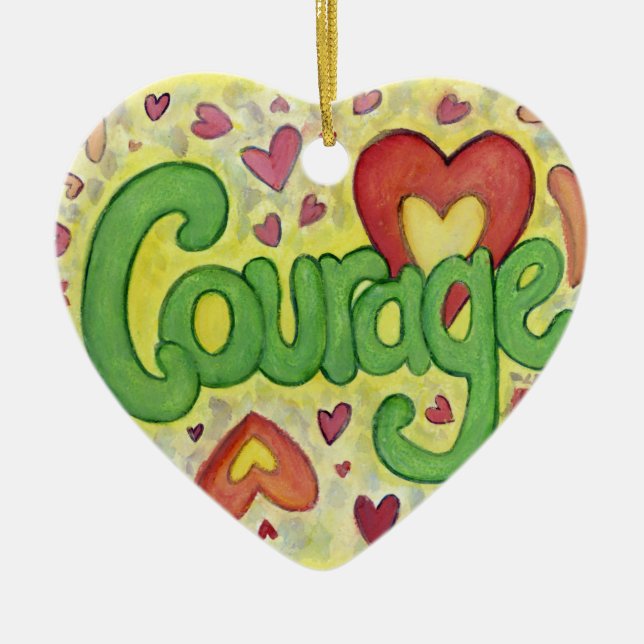 Décoration En Céramique Courage Mot Art personnalisé Cadeaux de vacances (Devant)