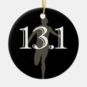 Décoration En Céramique Coureur personnalisé 13.1 Demi-marathon Keepsaké