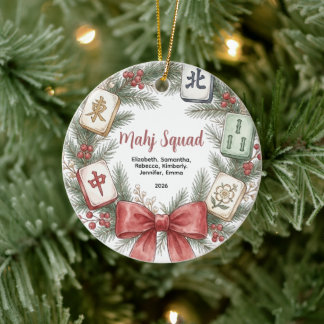 Décoration En Céramique Couronne de Noël de la Mahj Squad