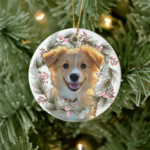 Couronne de Noël personnalisée avec photo d'animal