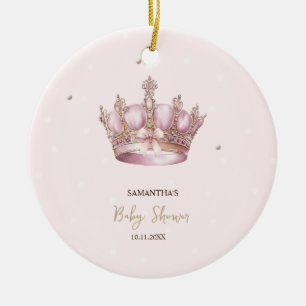 Décoration En Céramique Couronne de Petite Princesse Perles Points Bébé Na