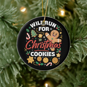Décoration En Céramique Courra Pour Les Biscuits De Noël Drôle De Course D