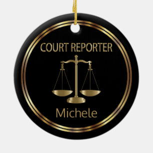 Décoration En Céramique Court ⚖ Reporter - Noir et Or