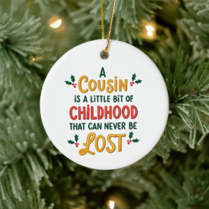 Décoration En Céramique Cousin Noël Ornement-cadeau de famille, Souvenirs
