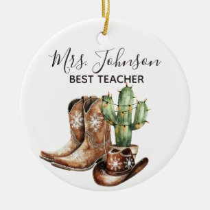 Décoration En Céramique Cowboy Cactus Meilleur cadeau d'enseignant
