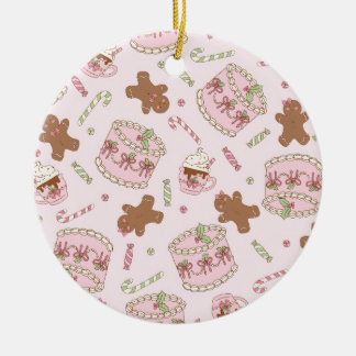 Décoration En Céramique Cozy Pink Pastel Cake & Bow Christmas Apron
