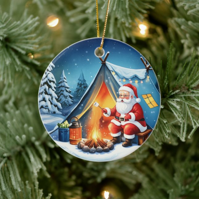 Décoration En Céramique Cozy Santa Winter Camping Adventure (Arbre)