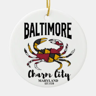 Décoration En Céramique Crabe de la ville de charme Baltimore