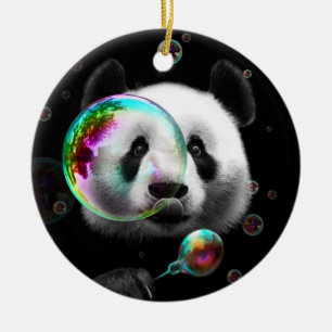 DÉCORATION EN CÉRAMIQUE CRÉATEUR DE BULLES PANDA