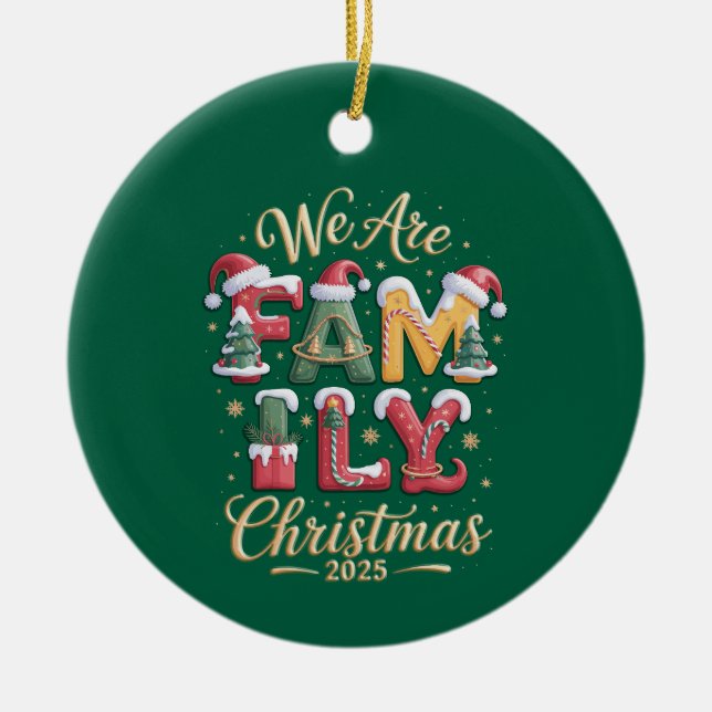 Décoration En Céramique Créatif et amusant Noël en famille (Devant)
