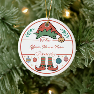 Décoration En Céramique Créer votre propre elf Nom et année Noël